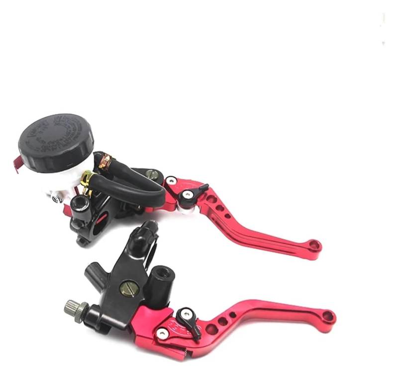 Bremsen Kupplung Stange Für Ya&maha Universal Motorrad Brems Kupplungs Pumpenhebel Hydraulischer Hauptzylinder 7/8" Kolben(Red) von QZQXEMEDQ