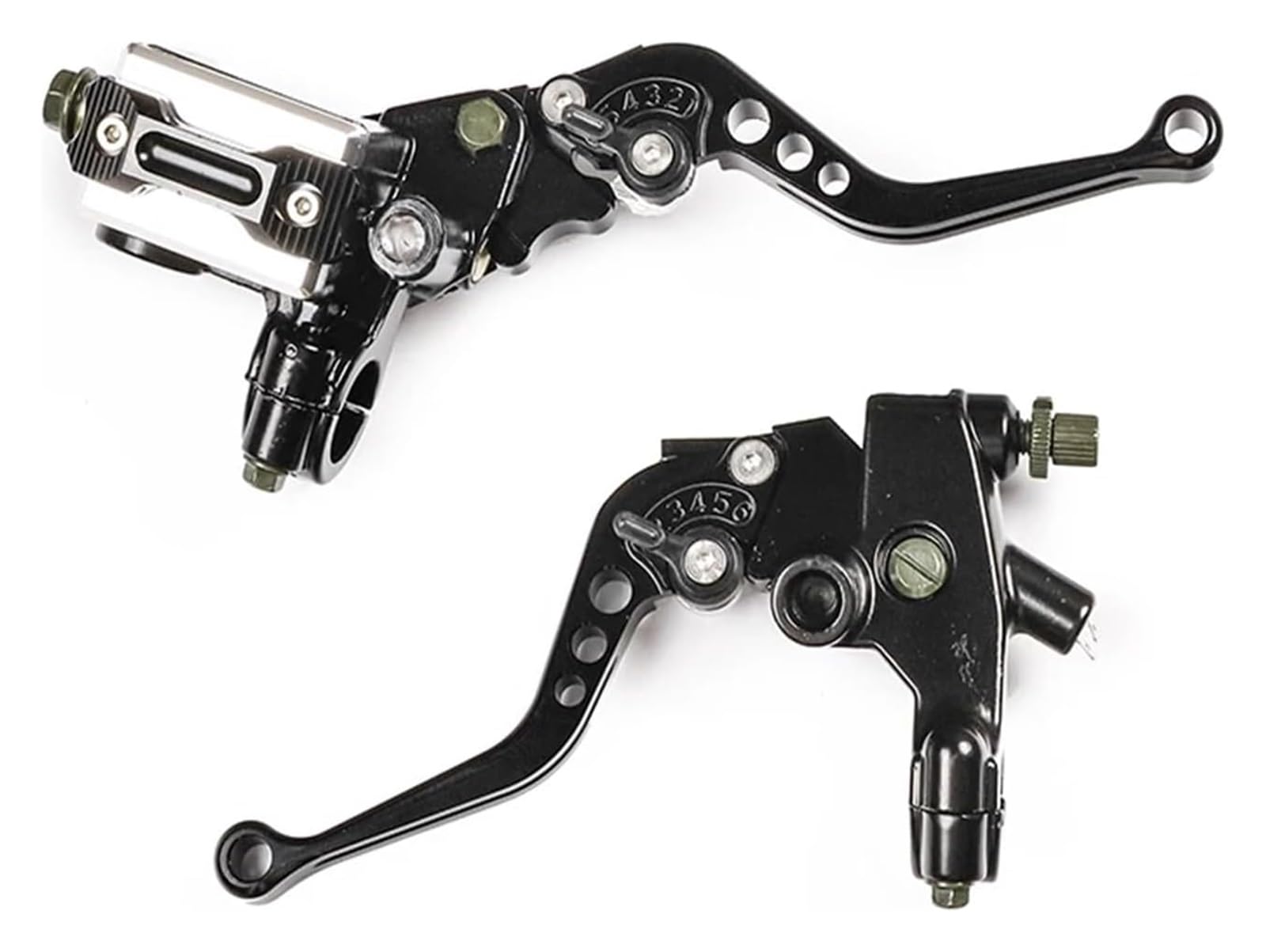 Bremsen Kupplung Stange Für Ya&maha Universal Motorrad-Pist 7/8" 22mm CNC-Bremskupplungspumpenhebel Hydraulischer Hauptzylinder 12,7mm(Black 1set) von QZQXEMEDQ