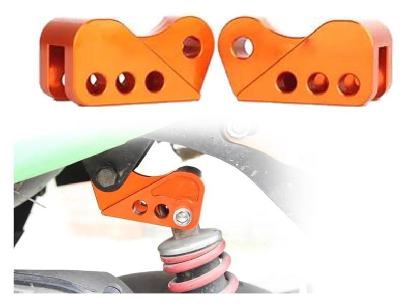 Motorrad Hinterrad Stoßdämpfer Für Roller Modifizieren Sie Den Hinteren Stoßdämpfer des Motorrads Rückwärtsadapter Erhöhen Refit Universal-Stoßdämpfer des Motorrads Hinten(Orange 1 Pair) von QZQXEMEDQ