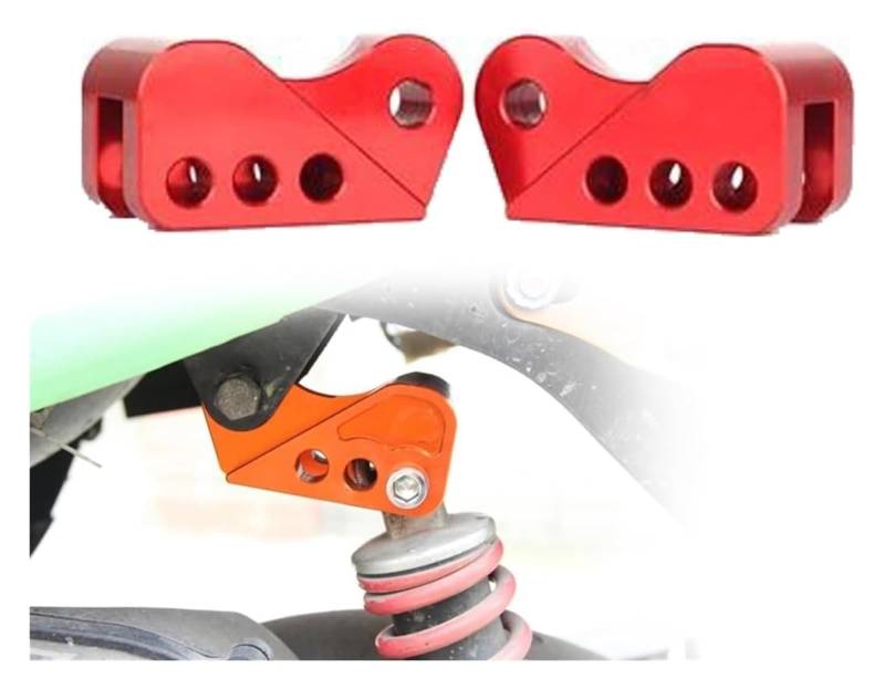 Motorrad Hinterrad Stoßdämpfer Für Roller Modifizieren Sie Den Hinteren Stoßdämpfer des Motorrads Rückwärtsadapter Erhöhen Refit Universal-Stoßdämpfer des Motorrads Hinten(Red 1 Pair) von QZQXEMEDQ