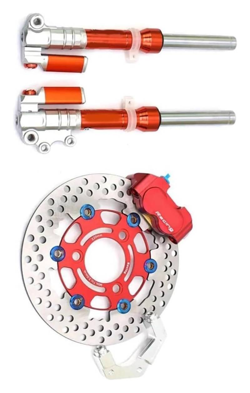 Motorrad Hinterrad Stoßdämpfer Für Y&amaha RSZ Froce Jog Fuxi Little Turtle King 360MM 27 Kern Motorrad Vorderradgabel Stoßdämpfer Hinterrad Stoßdämpfer(220 Red Kit) von QZQXEMEDQ