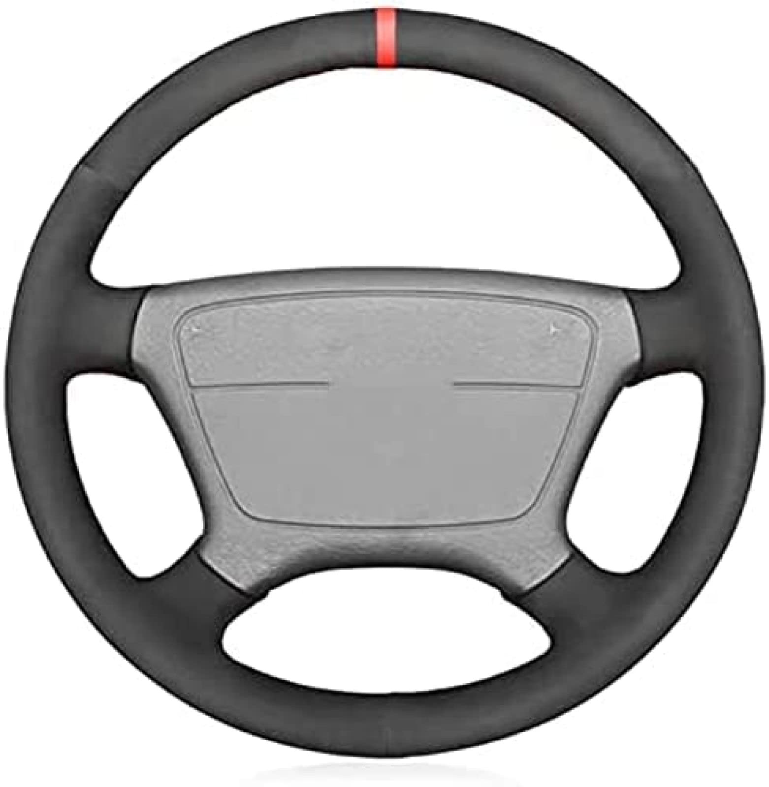 Handgenähter Auto-Lenkradbezug aus schwarzem Wildleder, für Mercedes Benz C-Klasse W202 CL-Klasse C140 E-Klasse W210 W124 W140 1993–2000 Handgenähter Auto-Lenkradbezug aus schwarzem Wildleder, für Mercedes Benz C-Klasse W202 CL-Klasse C140 E-Klasse W210 W124 W140 1993–2000 von QZSMF