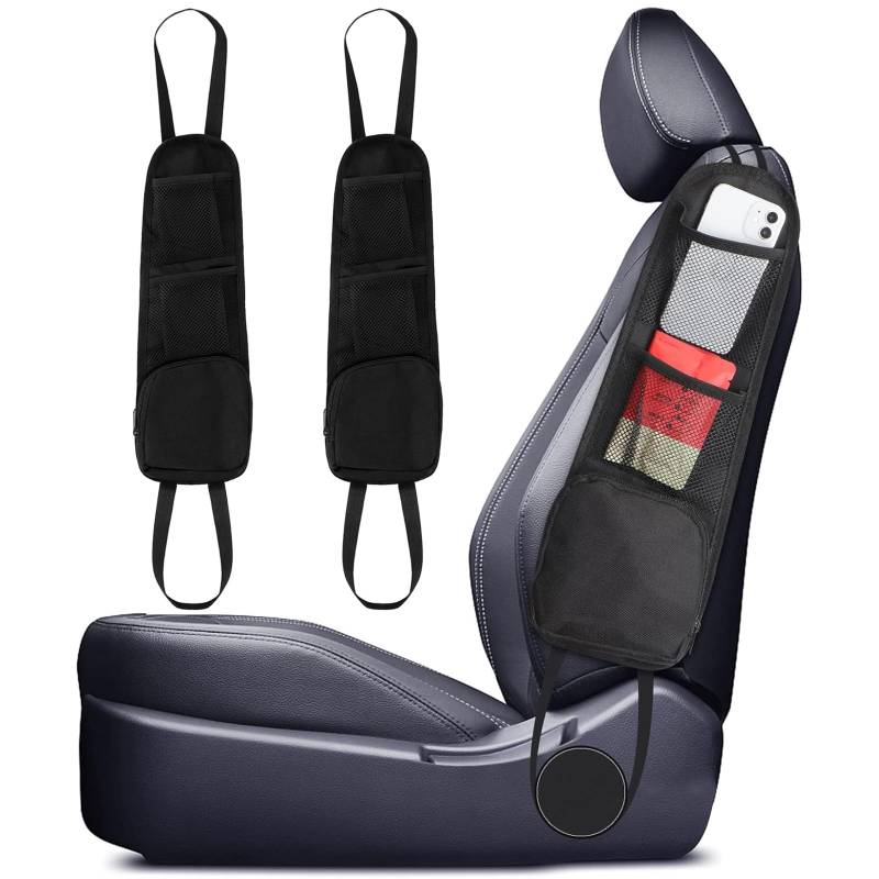 Qaestuan 2 Stück Auto Organizer, Auto Aufbewahrungstasche mit Mehreren Taschen, Auto Organizer Faltbare, Multifunktionale Autositz Aufhängetasche, Generisch Autositz Seitenorganisator von Qaestuan