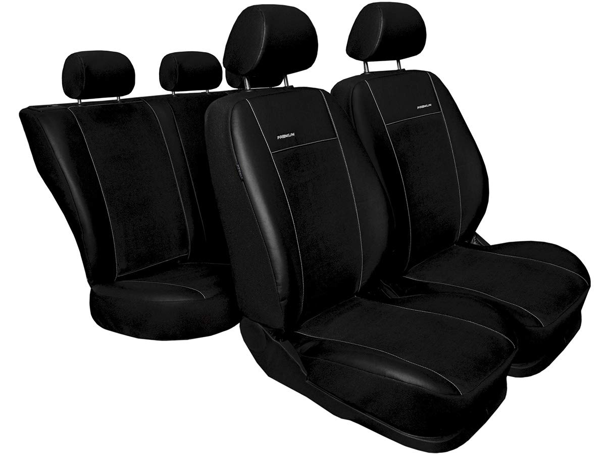 Qashqai Sitzbezüge nach Maß Autoplanen perfekte Passform Schonbezüge Sitzschoner Velour + Strickpolster ®Auto-schmuck (Qashqai Premium schwarz) von Qashqai