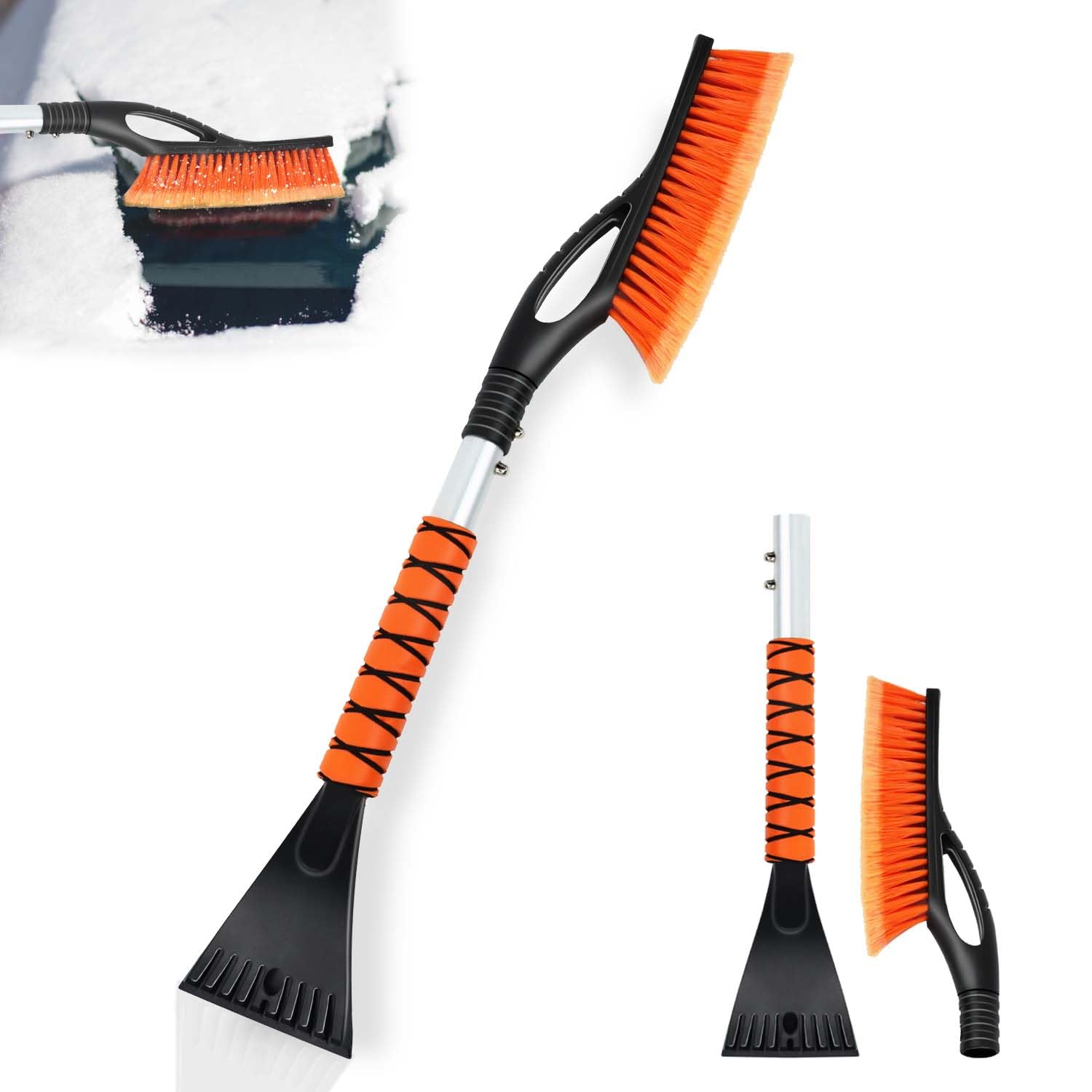 Qcdou Eiskratzer Auto mit Besen, Eiskratzer Auto mit Schneebesen, Ergonomischer Weicher Griff, Auto Eiskratzer Schneebürste, große Kante & schonende Borsten - 65cm lang, aus hochstabilem ABS Qcdou Eiskratzer Auto mit Besen, Eiskratzer Auto mit Schneebesen, Ergonomischer Weicher Griff, Auto Eiskratzer Schneebürste, große Kante & schonende Borsten - 65cm lang, aus hochstabilem ABS von Qcdou