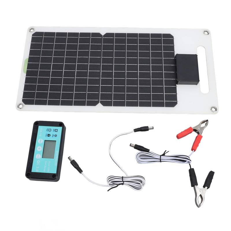 50 W 12 V 24 V Monokristallines Silizium-Solarpanel mit 100 A-Controller, Doppelter USB-Typ C für Telefon, Wohnmobil, Überwachungskamera, Aufladen für Solarpanel-Controller-Set von Qcwwy