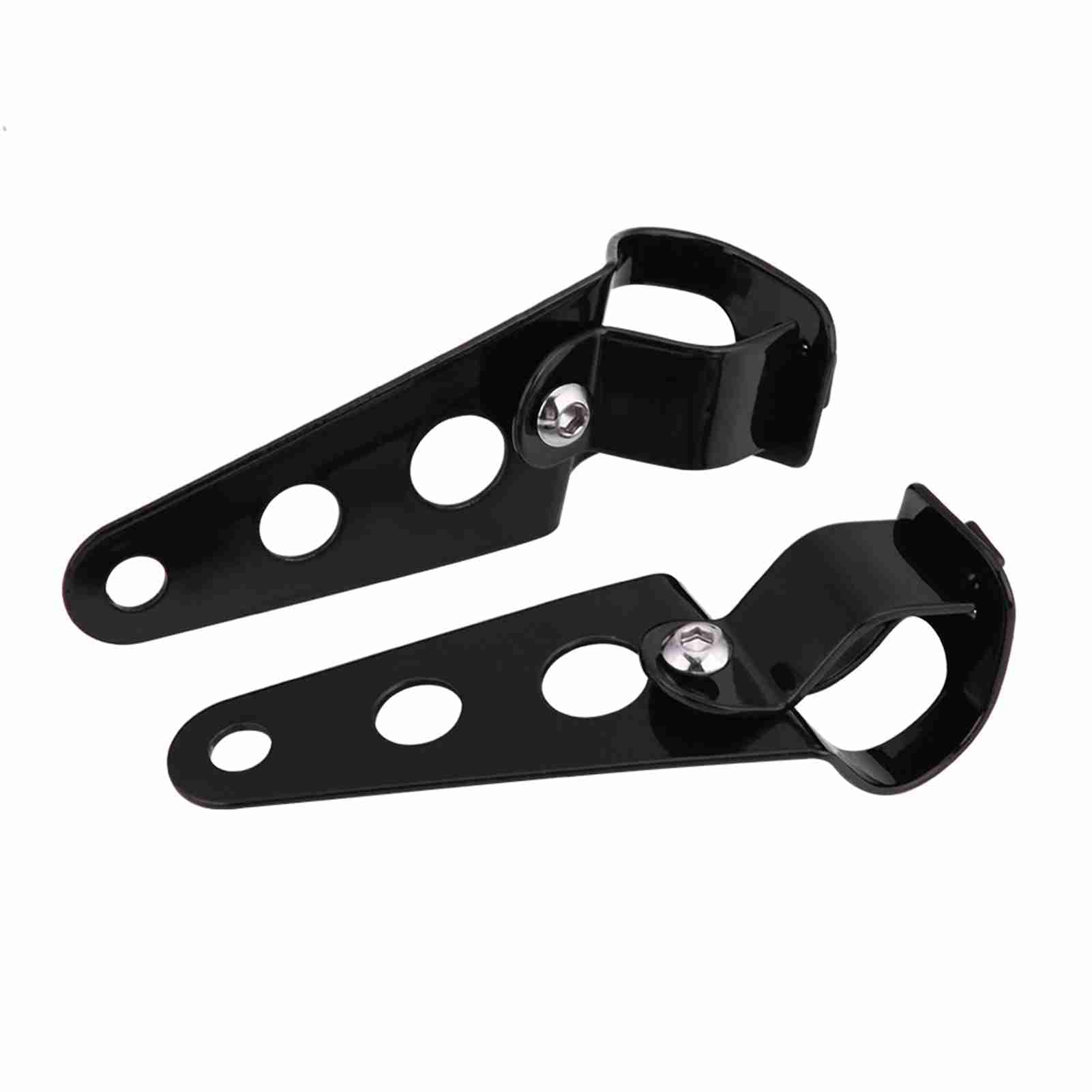 Edelstahl -Motorrad -Scheinwerferhalterung, Scheinwerferhalterung, Starke Unterstützung für Motorrad Scheinwerfer, Glänzend Schwarz, Einfach Installieren, für Motorräder Geeignet, Brillant (BLACK) von Qcwwy