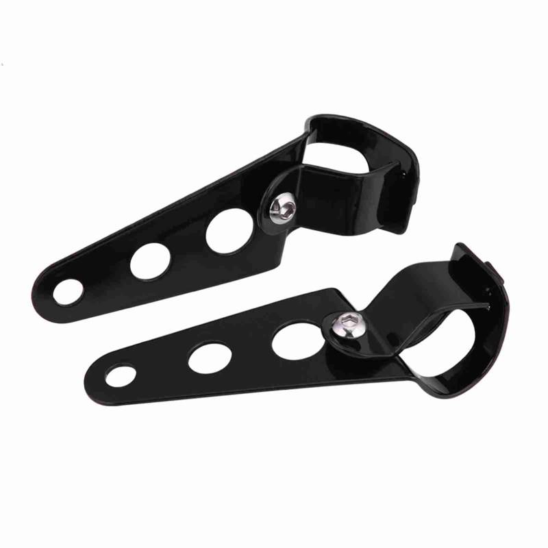 Edelstahl -Motorrad -Scheinwerferhalterung, Scheinwerferhalterung, Starke Unterstützung für Motorrad Scheinwerfer, Glänzend Schwarz, Einfach Installieren, für Motorräder Geeignet, Brillant (BLACK) von Qcwwy