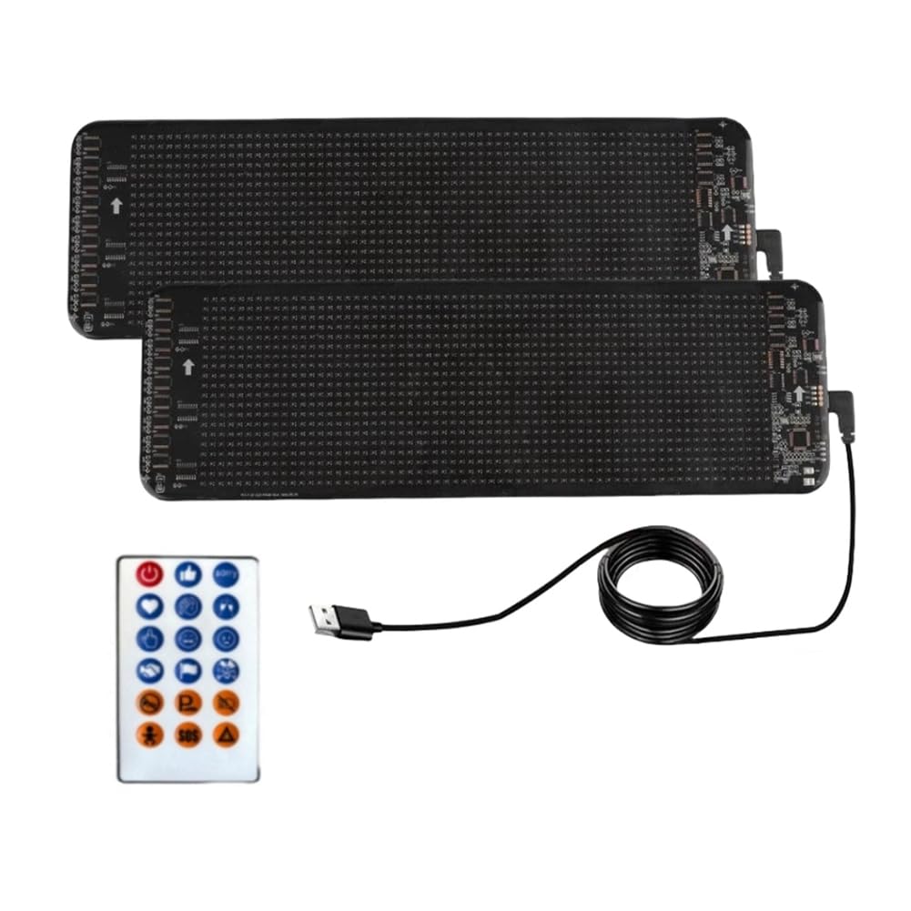 Qerwsdty 2 Stück Teufelsaugen für die Windschutzscheibe, Blinkende LED- auf der Windschutzscheibe, LED-Bildschirm für Auto von Qerwsdty