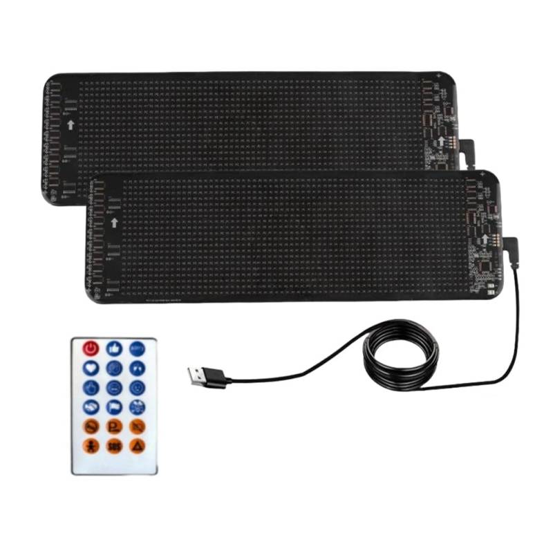 Qerwsdty 2 Stück Teufelsaugen für die Windschutzscheibe, Blinkende LED- auf der Windschutzscheibe, LED-Bildschirm für Auto von Qerwsdty
