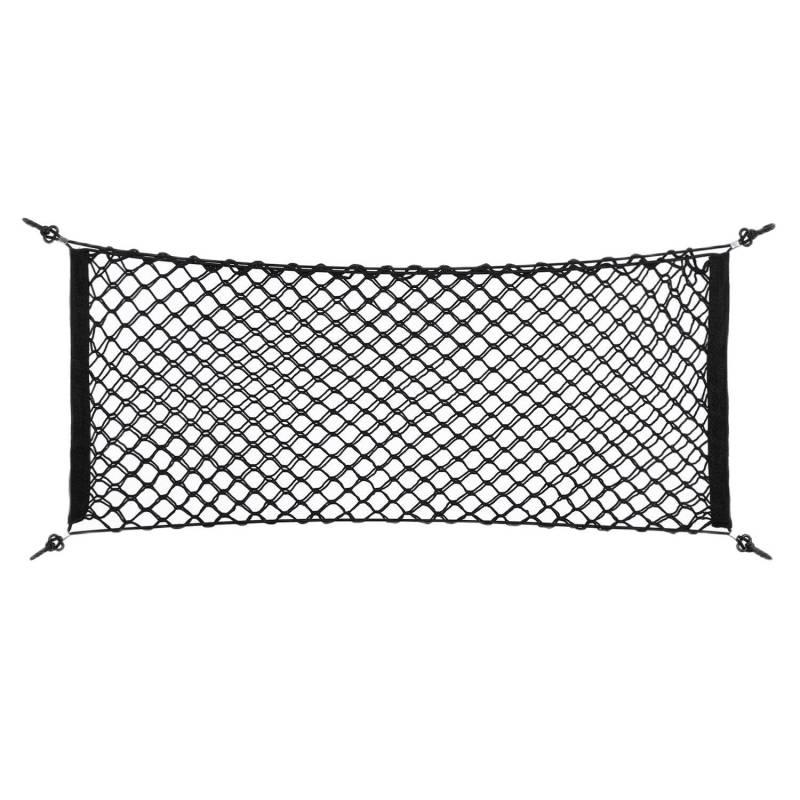 Kofferraumnetz Auto,Car Cargo Net Auto hinten Aufbewahrungstasche,100x40cm Universal Nylon Kunststoff Schwarz Aufbewahrungstasche LKW Mesh-Halter Gepäck Organizer Hook Pouch von Qiilu