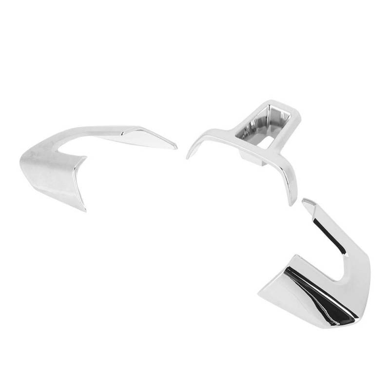 Lenkrad-Aufkleber, Qiilu 3 Stück Chrome Car Steering Wheel Trim Sticker Cover für 6// von Qiilu