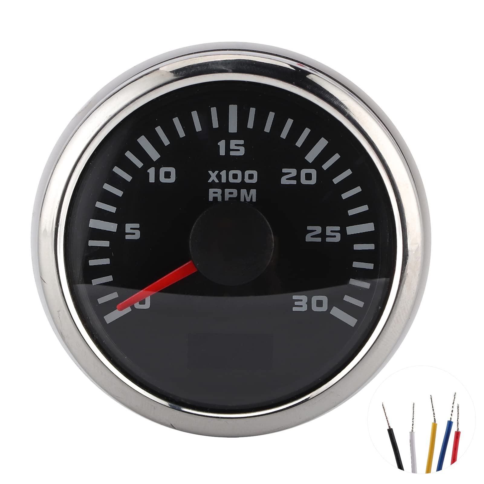 52 mm Drehzahlmesser mit 3000 U/min LCD-Display Drehzahlmesser mit Stundenmesser für Auto Motorrad Maschinenbau Außenbordmotor, Blendfrei Beschlagfrei IP67-Schutz 52 mm Drehzahlmesser mit 3000 U/min LCD-Display Drehzahlmesser mit Stundenmesser für Auto Motorrad Maschinenbau Außenbordmotor, Blendfrei Beschlagfrei IP67-Schutz von Qiilu