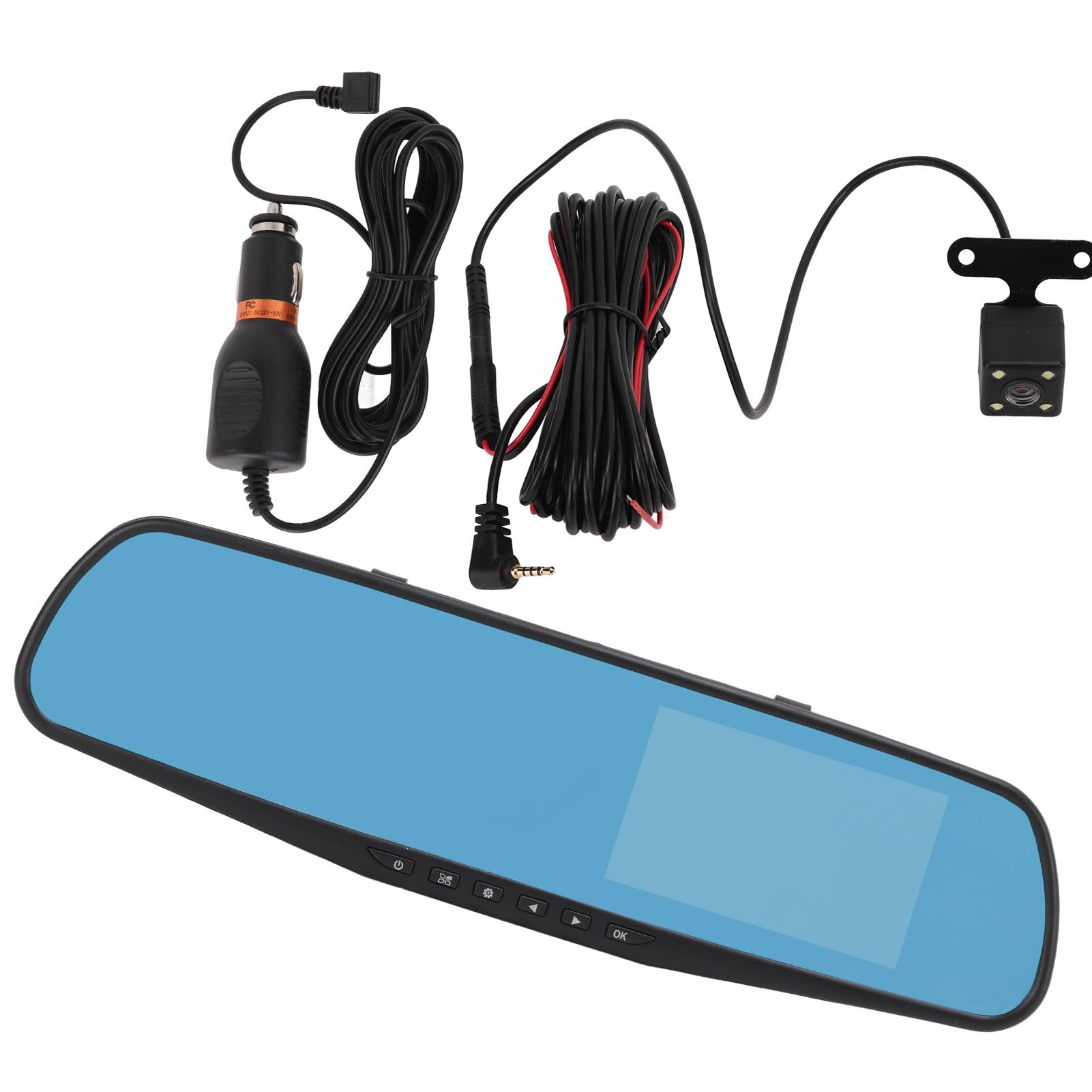 4,3-Zoll-1080P-Spiegel-Dashcam-Rückspiegelkamera Dualer Fahrrekorder Parkmonitor Loop-Aufnahme-Rückfahrkamera von Qiilu