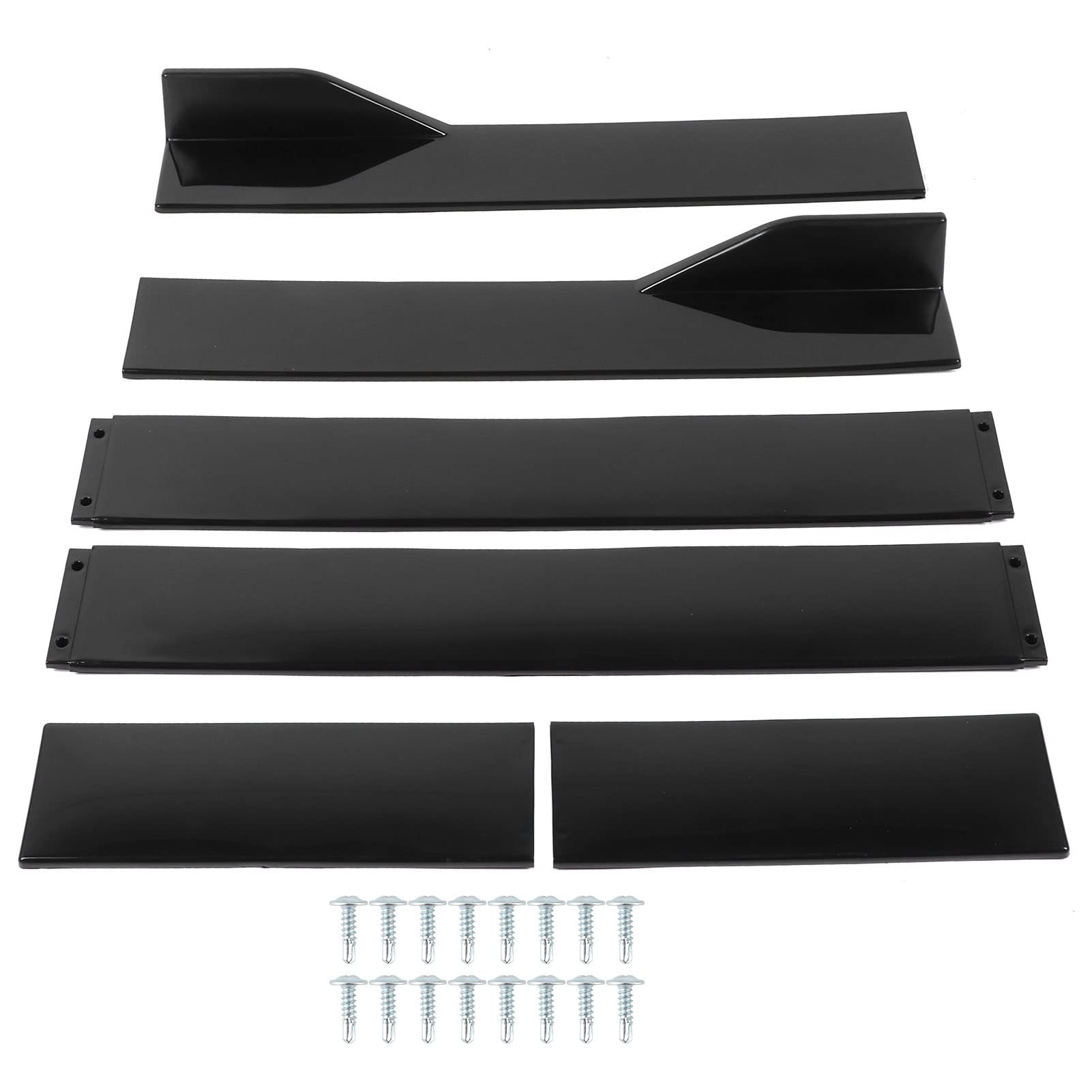 6pcs Car Side Skirt Extensions Universal Side Rock Rocker Extensions Panel Winglet Splitter Lip Glossy Black für Car Modification(2,2 m) von Qiilu