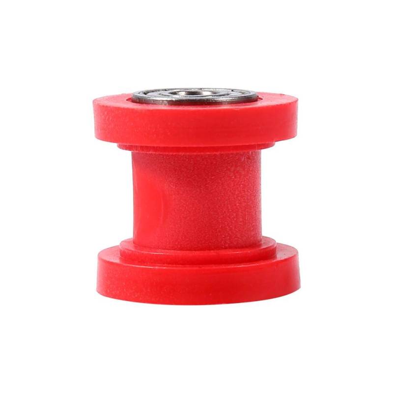 Antriebskettenrolle, kettenrolle, Qiilu 10mm Kettenrolle Slider Spannrolle Pit Dirt Mini Bike Moto ATV(Rot) von Qiilu