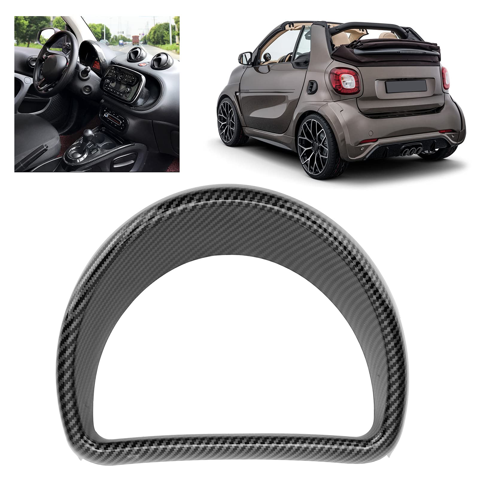 Armaturenbrett-Abdeckungsleisten Im Kohlefaser-Stil für Smart Fortwo/Forfour 453 2015–2021 von Qiilu