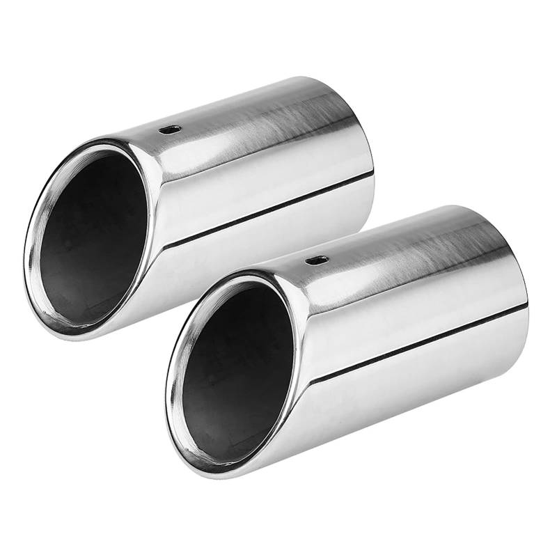 Qiilu 1 Paar Auspuffrohre für Gas, Tail Pipe aus Edelstahl, Endstück für hinteren Topf von Qiilu