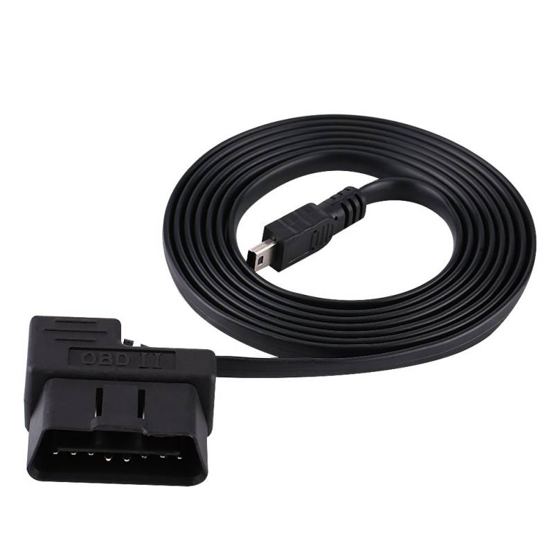 Qiilu OBD2 Verlängerungskabel, 180cm Auto OBDII OBD2 EOBD 16pin Diagnoseverlängerungs Adapter zum Mini USB Kabel von Qiilu