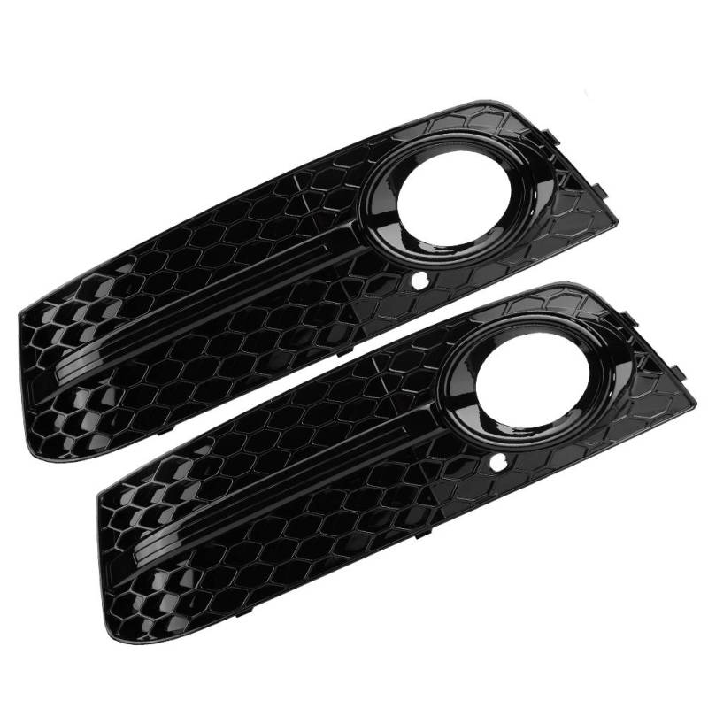 Qiilu 2pcs Glossy Black Frontstoßstange Nebelscheinwerfergrill für RS4 Style für A4 B8 2009-2012 von Qiilu