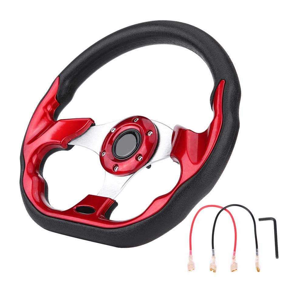 Qiilu 320mm Rennlenkrad Carbon Faser Rennlenkung Modifikation Mini Drifting Lenkrad Wildleder Leder Rot Qiilu 320mm Rennlenkrad Carbon Faser Rennlenkung Modifikation Mini Drifting Lenkrad Wildleder Leder Rot von Qiilu