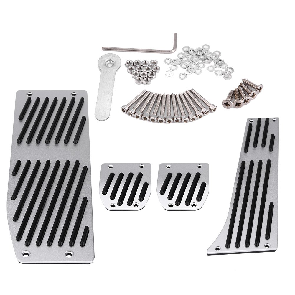 Qiilu 4 stücke Auto Schaltgetriebe Fußstütze Pedal, Kupplungsbremse Fußstütze Pedal Pad für 1 3 5 7 X1 Serie E30 E32 Qiilu 4 stücke Auto Schaltgetriebe Fußstütze Pedal, Kupplungsbremse Fußstütze Pedal Pad für 1 3 5 7 X1 Serie E30 E32 von Qiilu