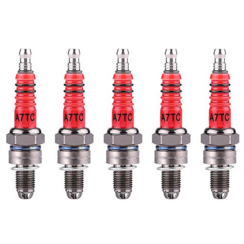 Zündkerze, gy6, Qiilu 5Pcs Racing Zündkerze mit 3 Elektrode für Scooter GY6 von Qiilu