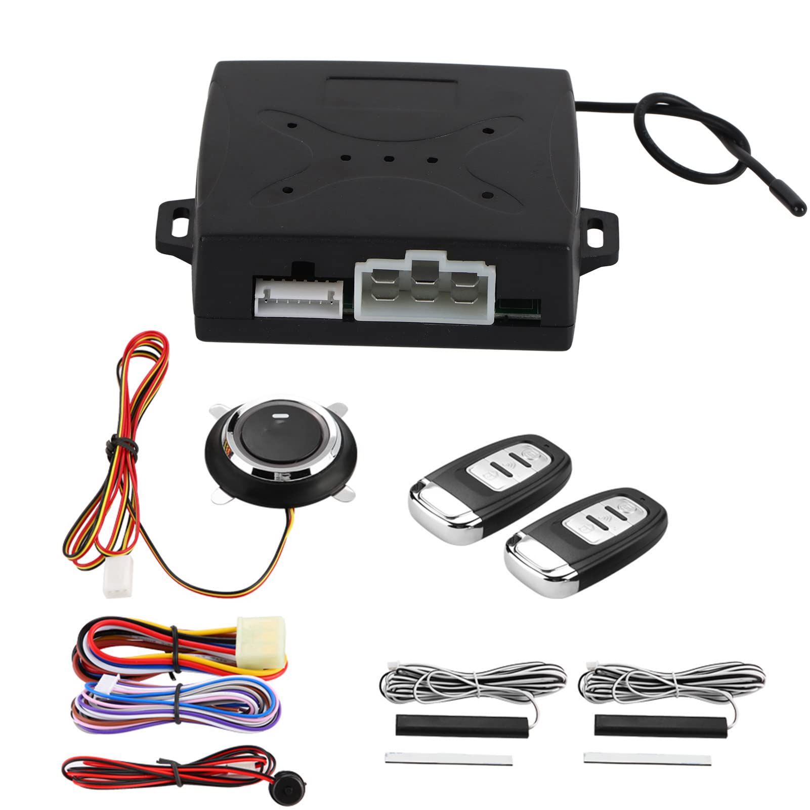 Qiilu Auto Alarm Sicherheitssystem, Universal Auto Alarm System Motor Zündung, Keyless Entry Push Button Remote Starter Qiilu Auto Alarm Sicherheitssystem, Universal Auto Alarm System Motor Zündung, Keyless Entry Push Button Remote Starter von Qiilu