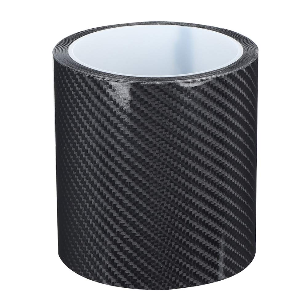 Qiilu Carbon Fibre Tape Wrap, Aufkleber Auto schwarz kohlefaser schutzfolie autotür kantenschutz Anti-Scratch Aufkleber(10cm*3m) von Qiilu