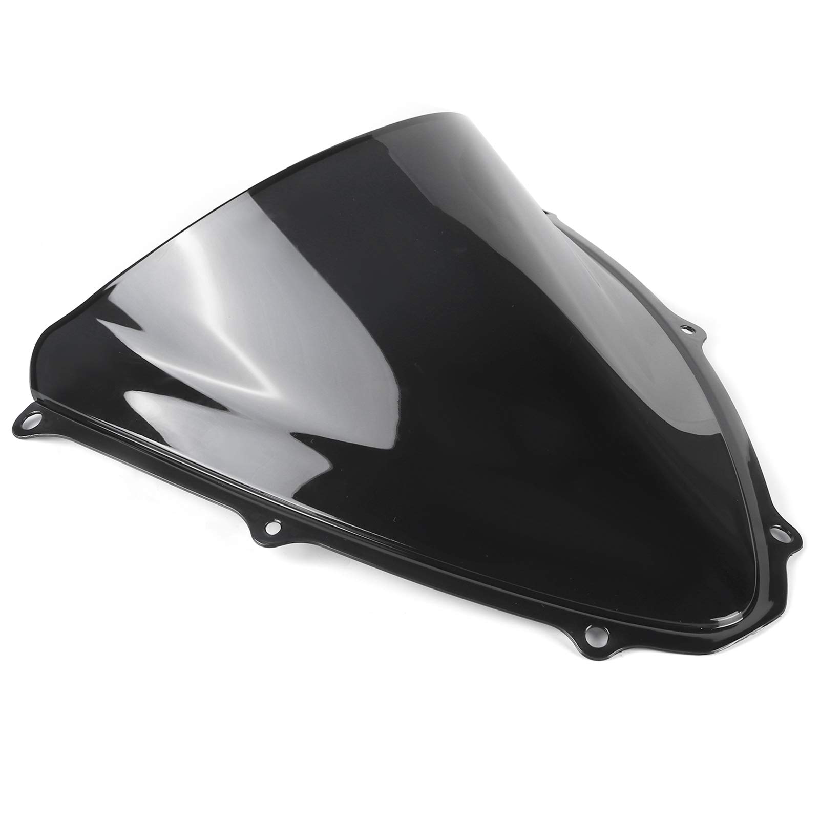 Qiilu Motorrad Windschutzscheibe PC Windabweiser Passend für Suzuki GSXR 600/750 K6 2006-2007 335 x 340 mm(Schwarz) von Qiilu