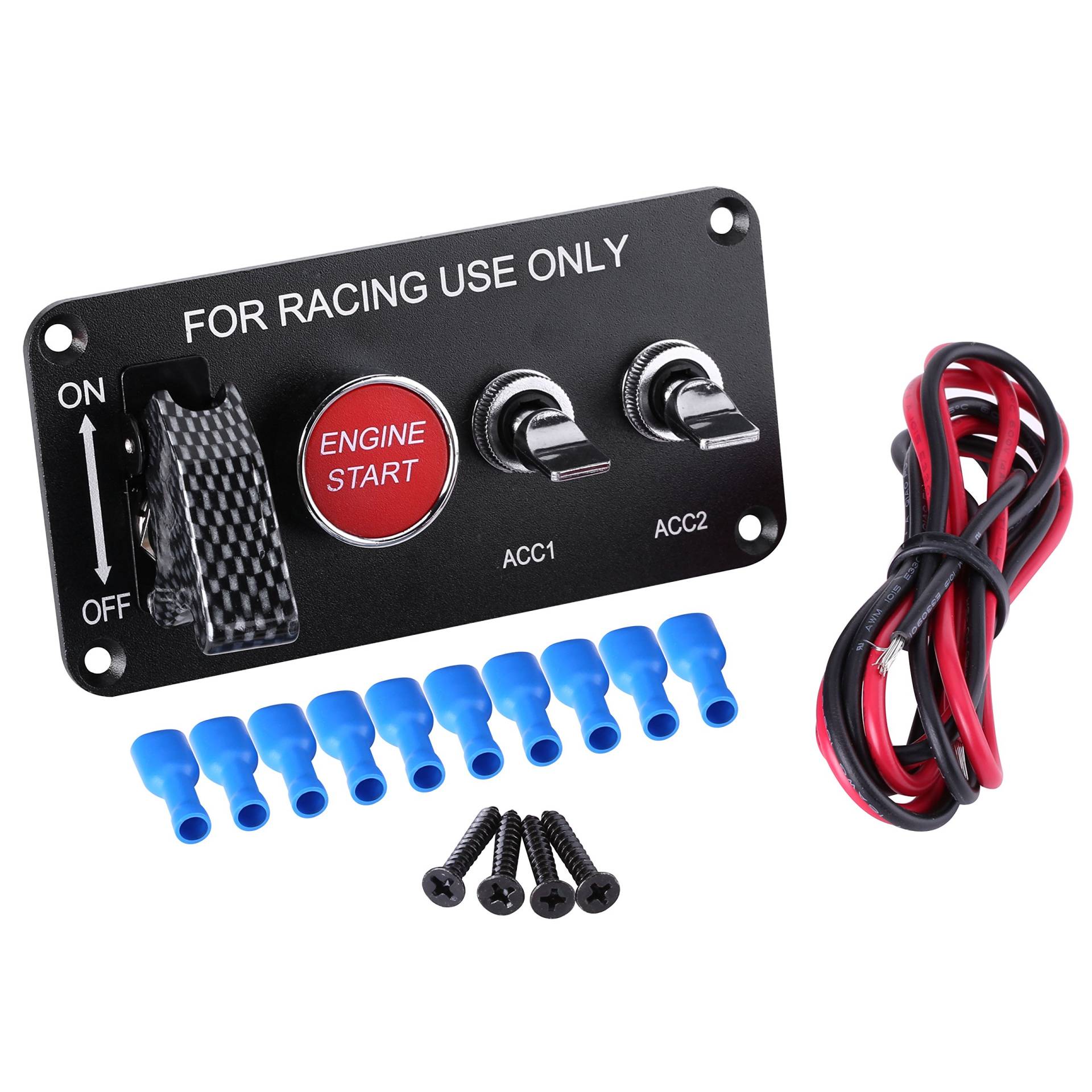 Qiilu Panel wy?cigowy, 12 V 4 grupa Toggle wy??cznik zap?onu panel Engine Start Push Button do samochod體 wy?cigowych Qiilu Panel wy?cigowy, 12 V 4 grupa Toggle wy??cznik zap?onu panel Engine Start Push Button do samochod體 wy?cigowych von Qiilu