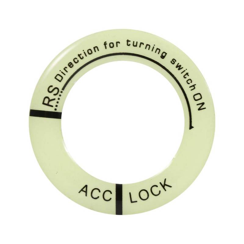 Qiilu Premium Qualität Zündschloss Dekoration Ring, Auto Leuchtende Zündschloss Schlüsselanhänger Ring Abdeckung Trim Universal(Schwarzer Buchstabe) von Qiilu