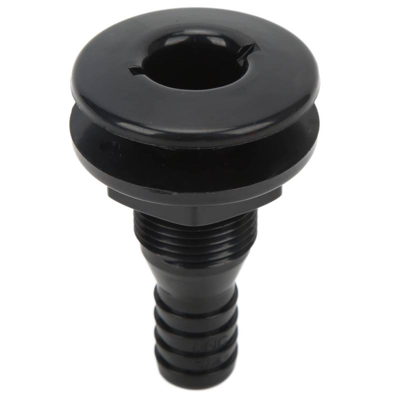 Borddurchlass Boot, Borddurchlass 3/4 Zoll, Rumpfdurchführung 3/4 Boot durch Rumpfanschluss 3/4 Zoll ABS-Kunststoff-Schlauchkupplung Abfluss-Auslass-Zubehör (Schwarz) von Qiilu