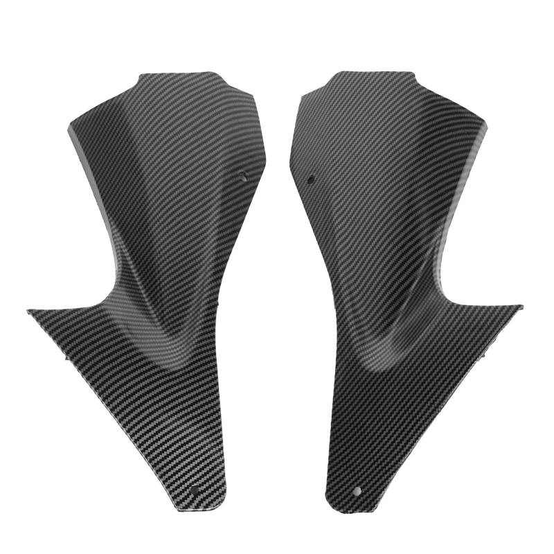 Qiilu Scheinwerferverkleidung, 2 Stück, Karbonfaser-Stil, Motorrad-Seitenluftkanal, Abdeckung, Verkleidung für Yamaha YZF R6 2006-2007 von Qiilu