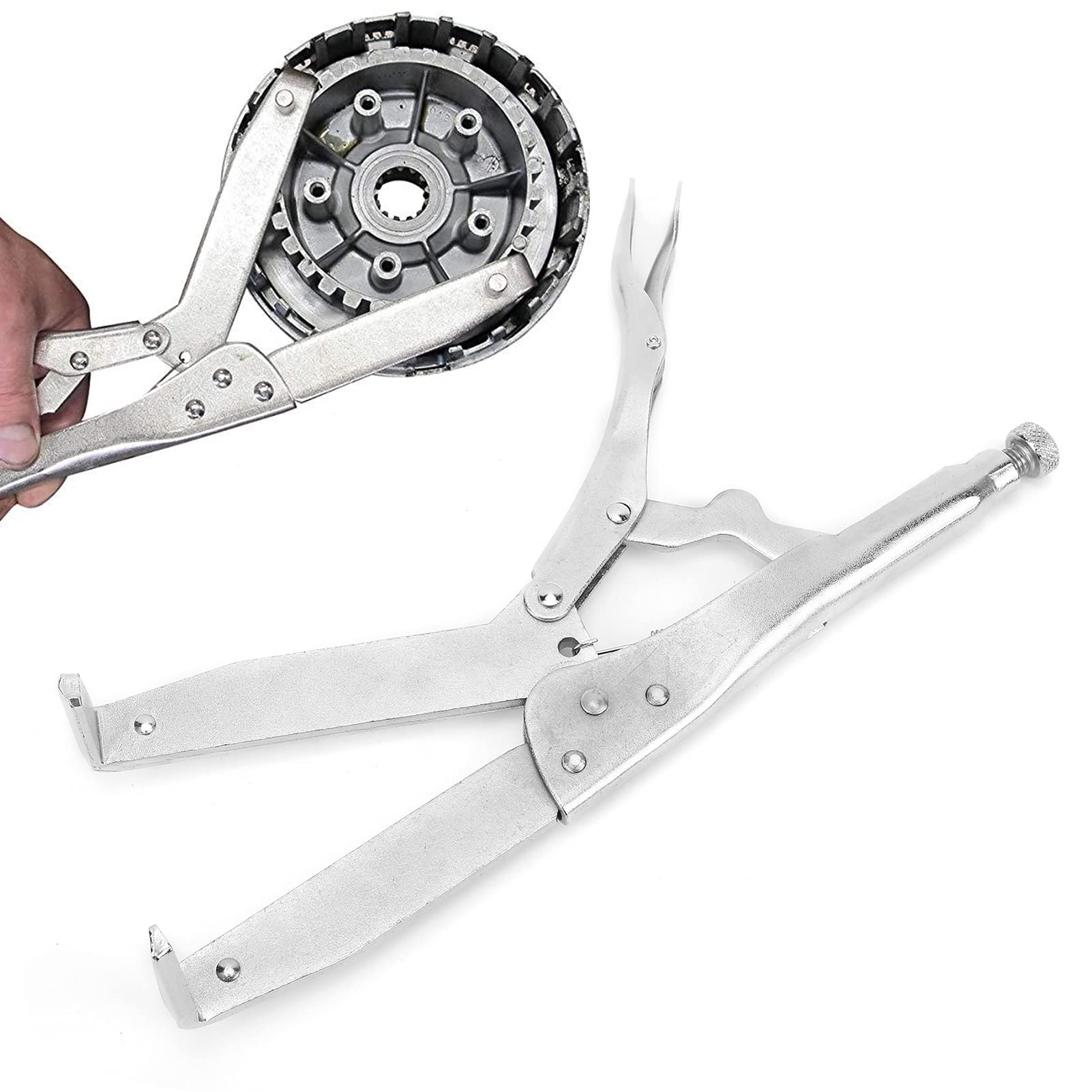 Qiilu Schwungrad Haltewerkzeug, Kupplungszange Stahl 5,5 Zoll Legierung Motorrad Reparaturwerkzeug für Schwungrad Ritzel von Qiilu