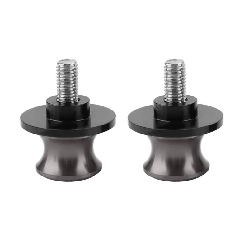 Qiilu Schwingenspule, Swing Arm Spule, 2 Stück 6mm Motorrad CNC Heckständer Swing Arm Spool Sliders Stand Swingarm Bobbins(Titanfarbe) von Qiilu