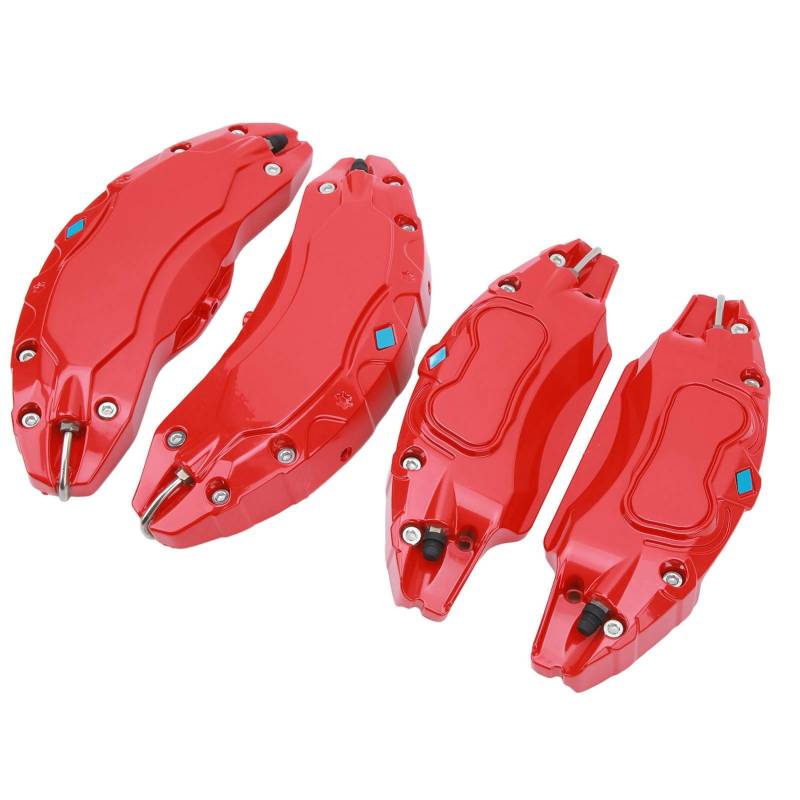 Radnaben-Bremssattelabdeckungen, 4 Stück, 19 Zoll 20 Zoll, Aluminiumlegierung, Scheibenbremssattel-Zubehör, Schutzabdeckung, Ersatz für Model Y (Rot) von Qiilu