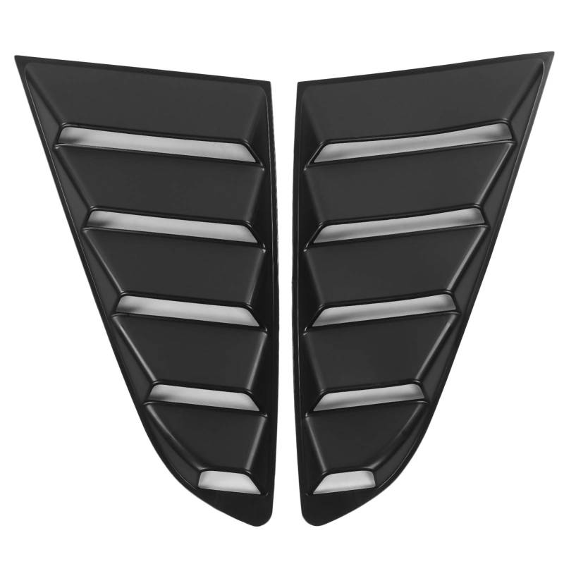 Schwarze Seitenfensterjalousie, Qiilu 2pcs Seitenfenster Louver Windschutzscheibe Sonnenschutzabdeckung Passend für Ford Mustang 2015-2020 Schwarz von Qiilu