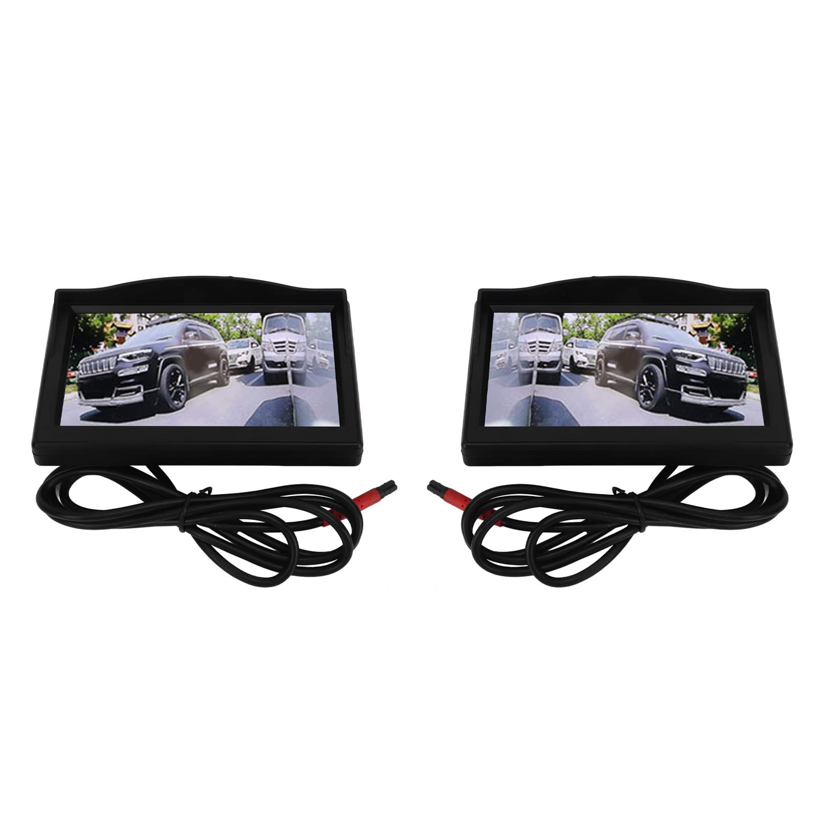 Seitenkamerasystem-Kit, 5-Zoll-LCD-Monitor, Nachtsicht, IP67, Wasserdichte Rückfahrkamera für Autos, Busse und LKWs von Qiilu