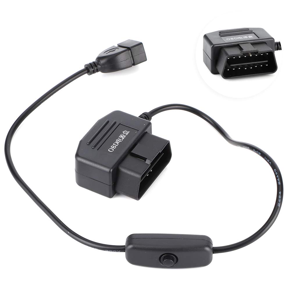 Qiilu OBD2-USB-Ladekabel für Handy, Auto, GPS, DVR, Kamera, Armaturenbrett, 16-polig. von Qiilu