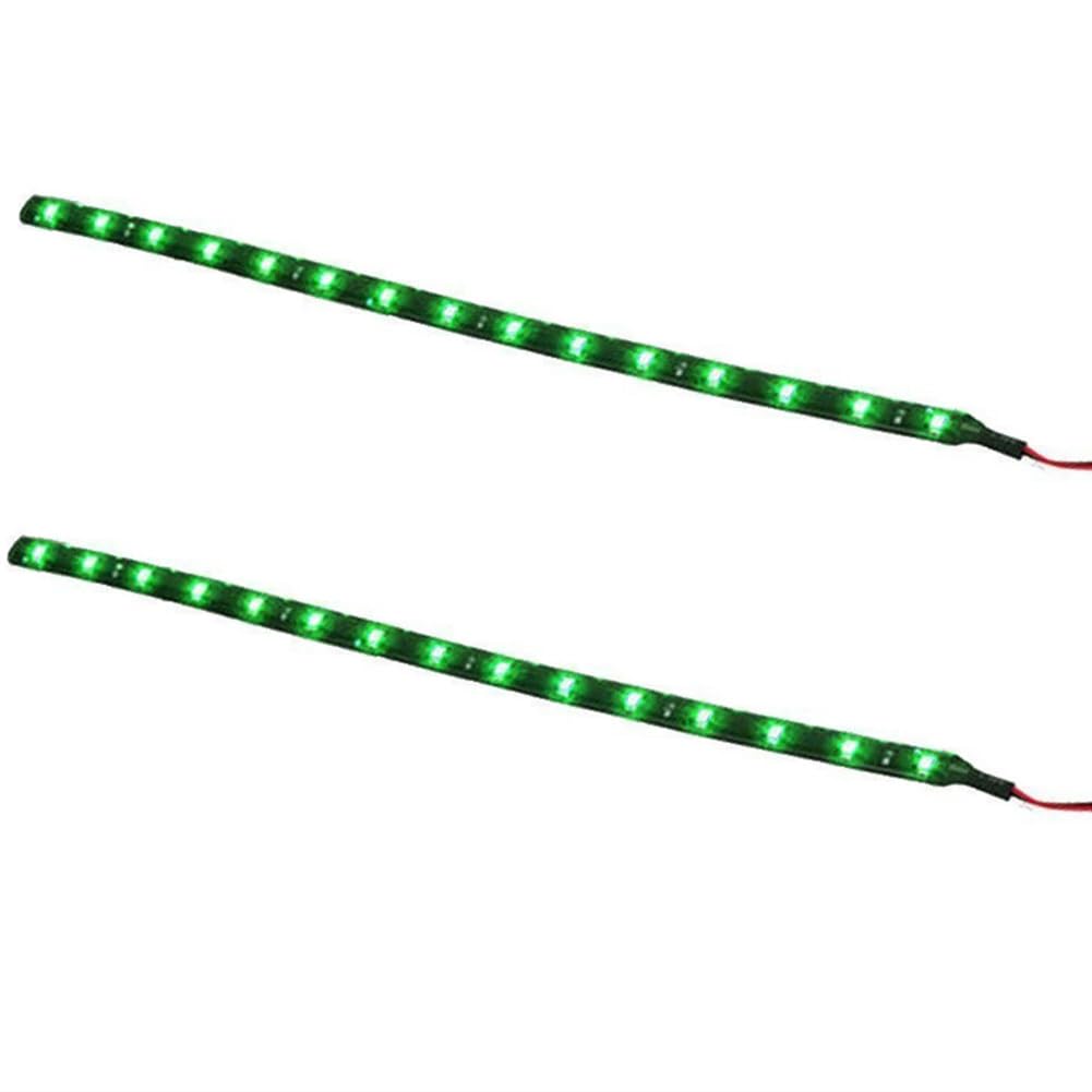 Qiorange 2 X 30cm 15 LED Wasserdicht Grün LED Lichtleiste Balken SMD LED String LED Streifen Leiste 12V A944-2 von Qiorange