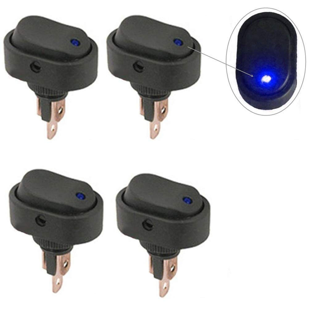 Qiorange 4 Pcs Auto KFZ Schalter 12V 30A Wippschalter Ein-Ausschalter mit Blau LED Anzeige Wechsel Switch Kippenschalter Schalter Qiorange 4 Pcs Auto KFZ Schalter 12V 30A Wippschalter Ein-Ausschalter mit Blau LED Anzeige Wechsel Switch Kippenschalter Schalter von Qiorange