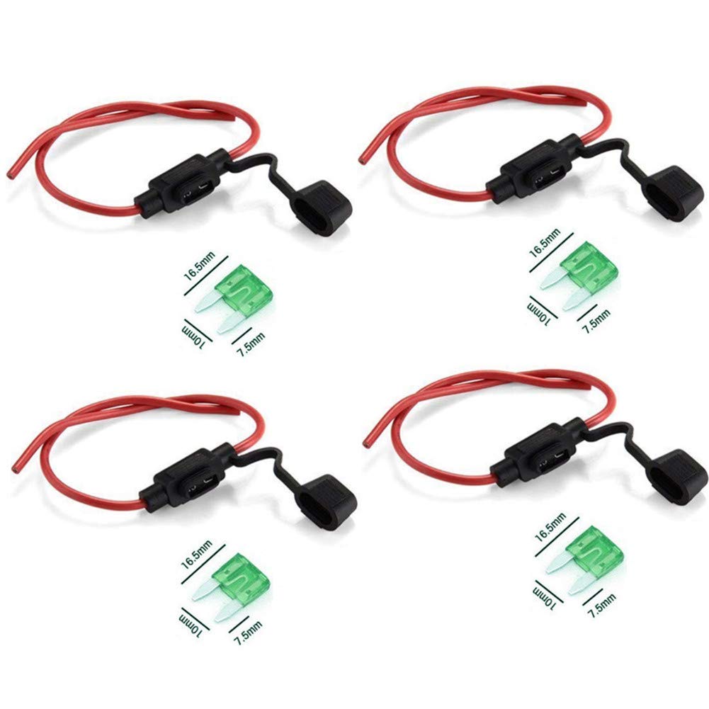 Qiorange 4 Set Inline Sicherungshalter KFZ LKW Flachsicherung Sicherung Halter wasserdicht 12V/24V Qiorange 4 Set Inline Sicherungshalter KFZ LKW Flachsicherung Sicherung Halter wasserdicht 12V/24V von Qiorange