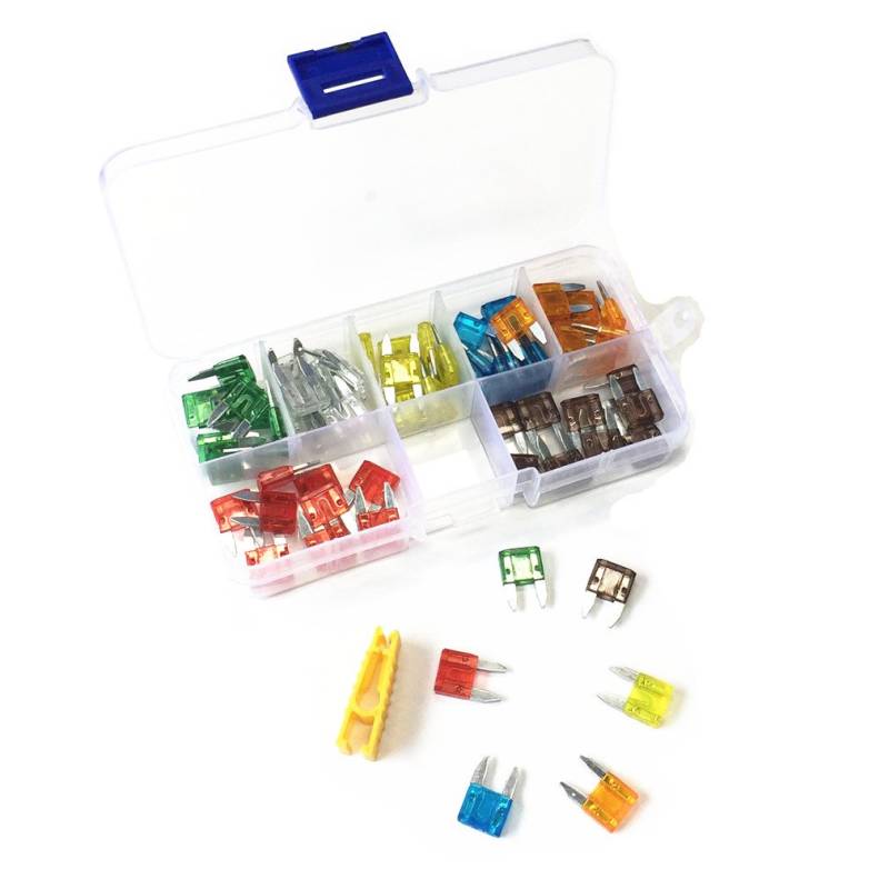 Qiorange 70 TLG Kfz Klein Sicherungen Sortiment 5A 7.5A 10A 15A 20A 25A 30A Auto-Sicherungen Auto Flachsicherung Steck Sicherung Satz (70 Pcs Fuse Set) von Qiorange