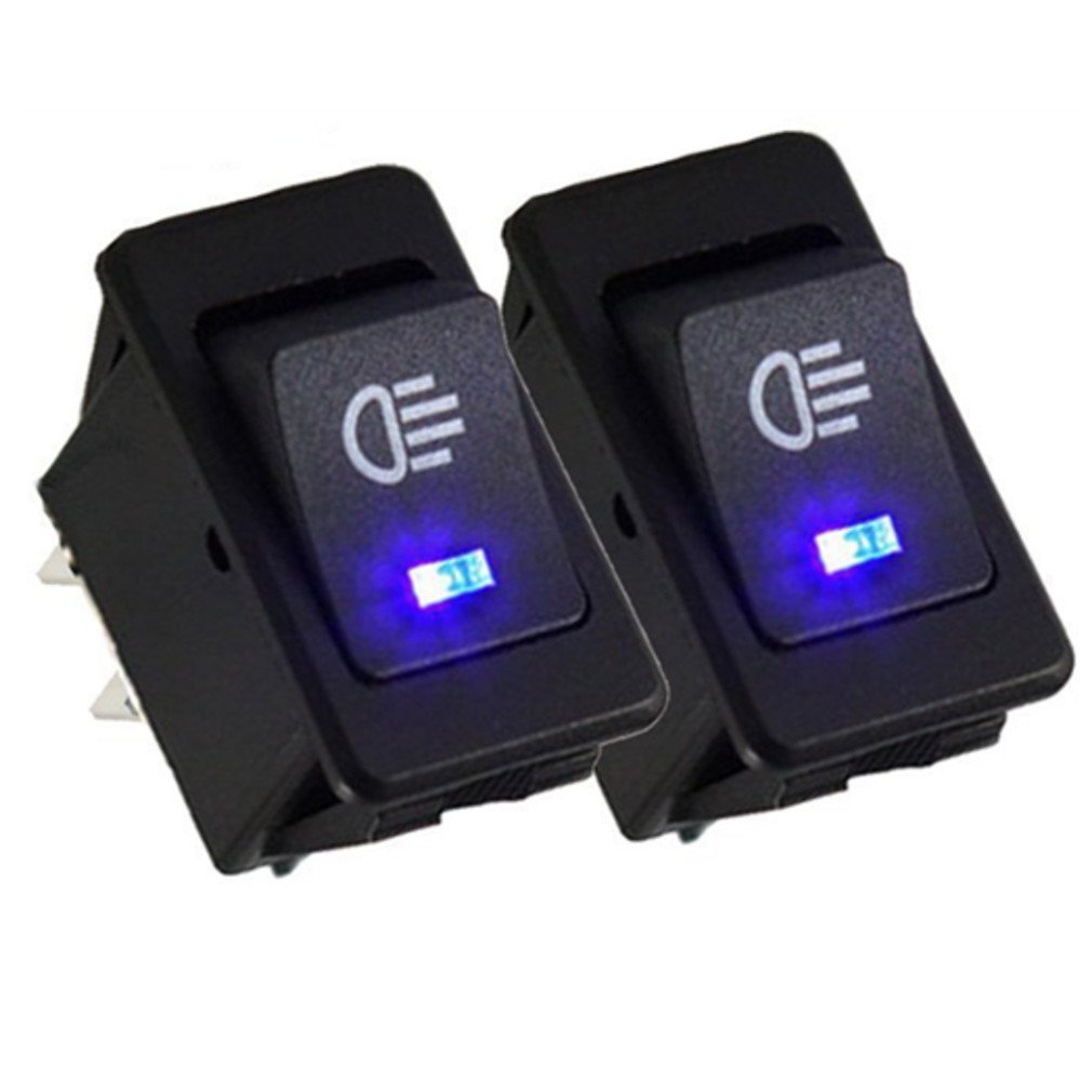 Qiorange Auto 35A 12V KFZ Schalter wasserdicht beleuchtet LED Blau 4 Polig Wechsel Switch Kippenschalter Wippschalter EIN-/Ausschalter für Nebelscheinwerfer Scheinwerfer Qiorange Auto 35A 12V KFZ Schalter wasserdicht beleuchtet LED Blau 4 Polig Wechsel Switch Kippenschalter Wippschalter EIN-/Ausschalter für Nebelscheinwerfer Scheinwerfer von Qiorange