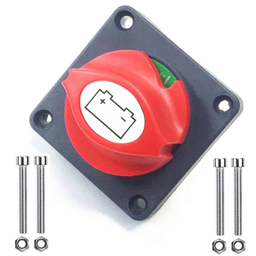 Qiorange Batterie-Trennschalter 350A 12V/24V/48V Abnehmbarer Knopf Batterieabschaltung Batterietrennschalter für Auto LKW Boot Van Wohnwagen Automobilelektronik Elektrische Produkte(Type I 1 Stück) von Qiorange