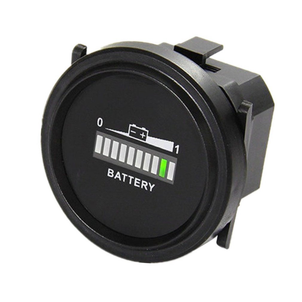 Qiorange Digitale LED Batteriestatus Ladeanzeige Batterieanzeige Stundenzähler Zeitzähler DC 12V / 24V / 36V / 48V / 72V (Runde 12V-72V) von Qiorange