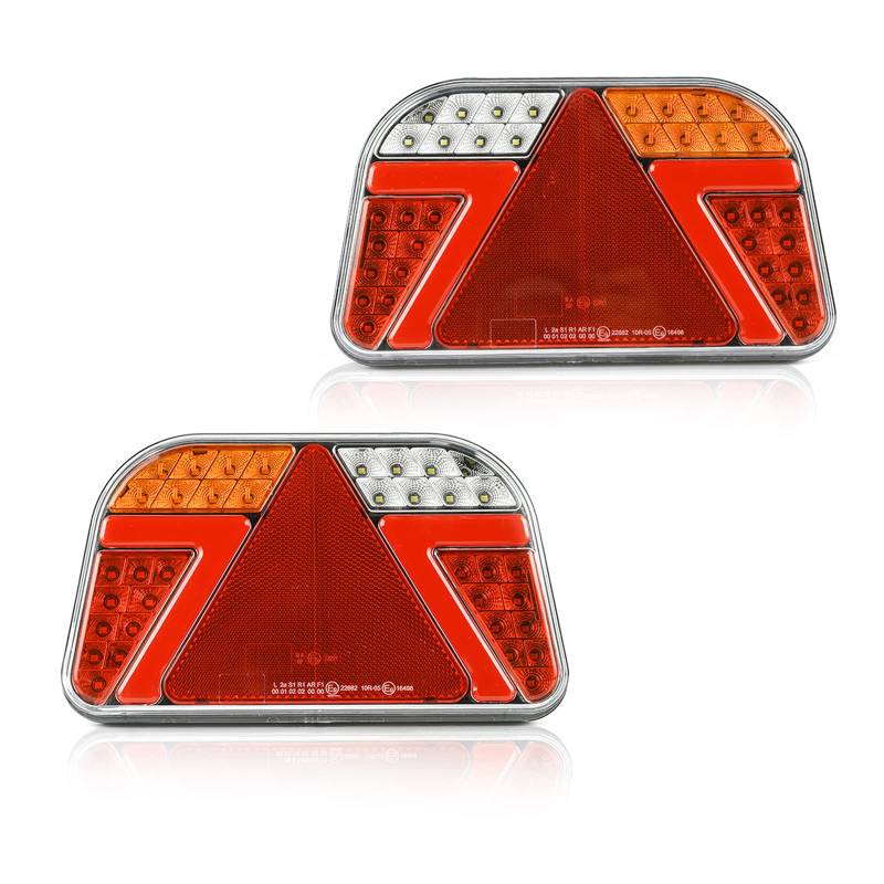 Qiping 2 PCS Neon LED Rückleuchten Rücklichter Anhänger Wasserdicht Rücklicht 12V 24V LKW Heckleuchte mit E-geprüft von Qiping