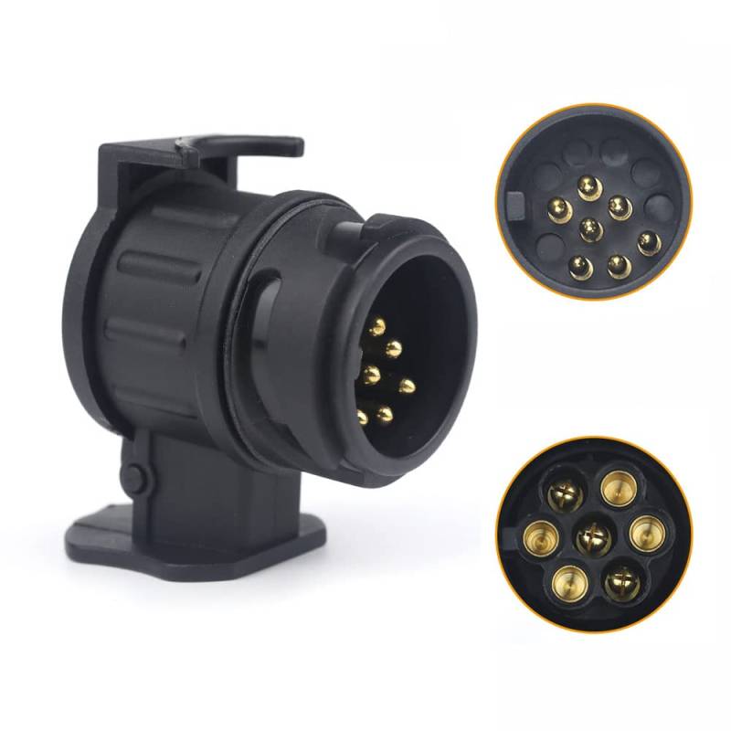 Qiping Anhänger Adapter 13 Polig auf 7 Polig, Anhängerkupplung von 13-Pin Auto auf 7-Pin Anhänger für PKW LKW RV von Qiping