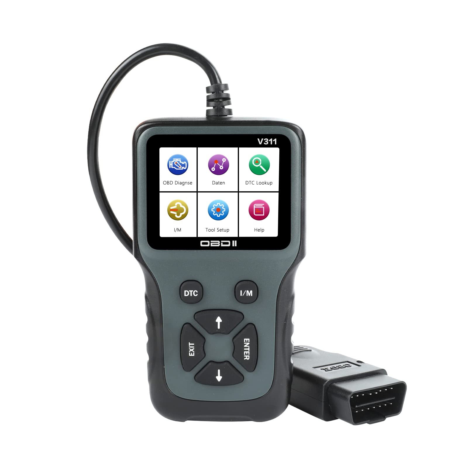 Qiping OBD2 Diagnosegerät Auto OBD II Scanner für Lesen und Löschen Motor Fehlercode - Kompatibel mit Alle OBDII Fahrzeugen- 12V 24V Universal von Qiping